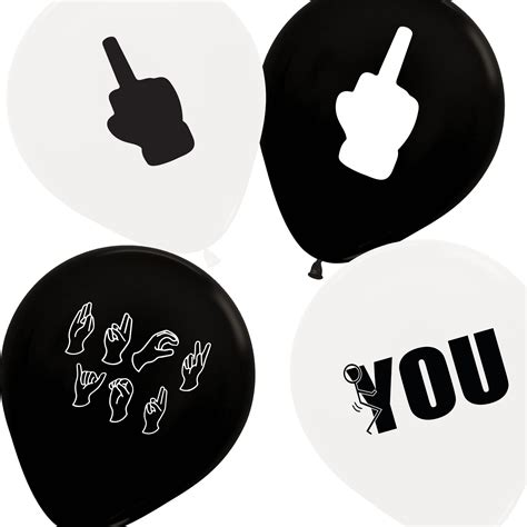 16 Middle Finger Party Balloons Fuck You Decorations Fuck Etsy