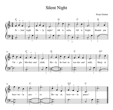 Stille Nacht Einfache Noten Zum Herunterladen Im Pdf Format La