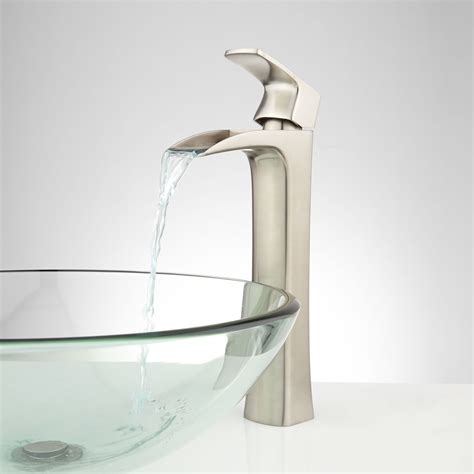 Waterfall bathroom sink faucet, waterfall faucet for vessel sink, stainless steel sink faucet. Moen Bathroom Faucets For Vessel Sinks