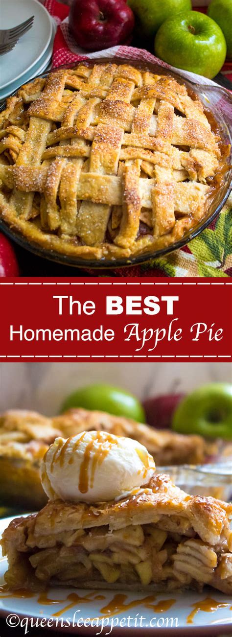 With a flaky, buttery crust made from scratch, and a gooey, sweet apple filling, this pie will not disappoint! The BEST Homemade Apple Pie ~ Recipe | Queenslee Appétit