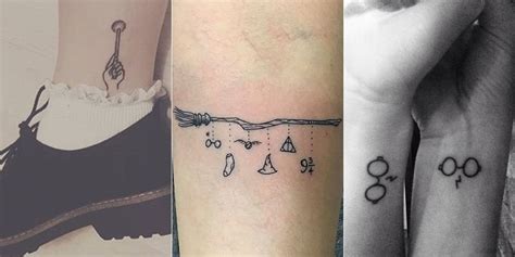 Each small tattoo features an iconic image from the movies and books. 20 magical Harry Potter inspired tattoos