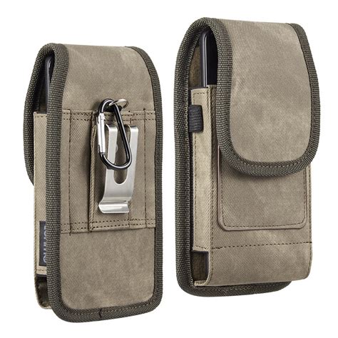 65 Inch Vertical Light Brown Denim Universal Cell Phone Holster Pouch