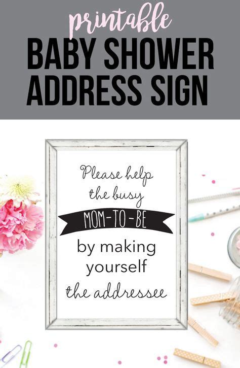 FREE Printable Address Request Baby Shower Sign In 2020 Baby Shower