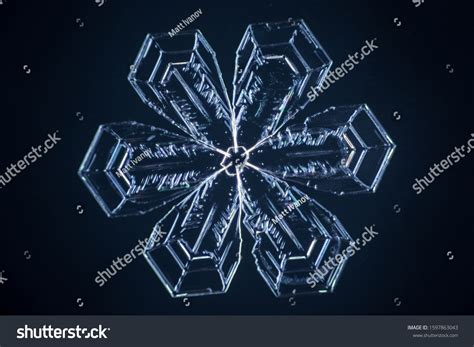 Real Snowflake Microscope Shot Stock Photo 1597863043 Shutterstock