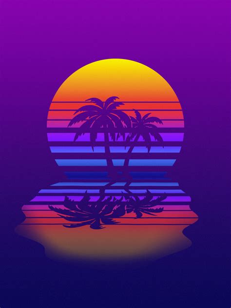 Free Download Palm Tree Synthwave Retrowave Digital Art 4k Wallpaper 76