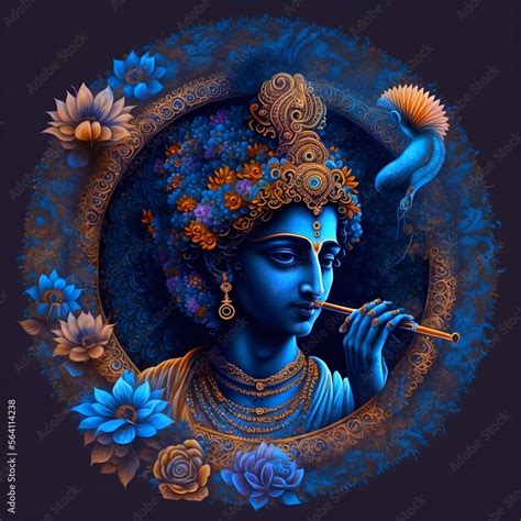 Ilustrace „lord Krishna Avatar Hindu God Krishna Painting Symbol Of
