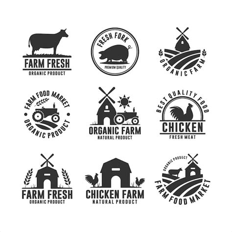 Premium Vector Farm Fresh Organic Product Logos