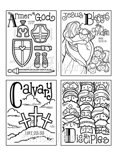 New Testament Coloring Pages Bundle A Z New Testament Etsy