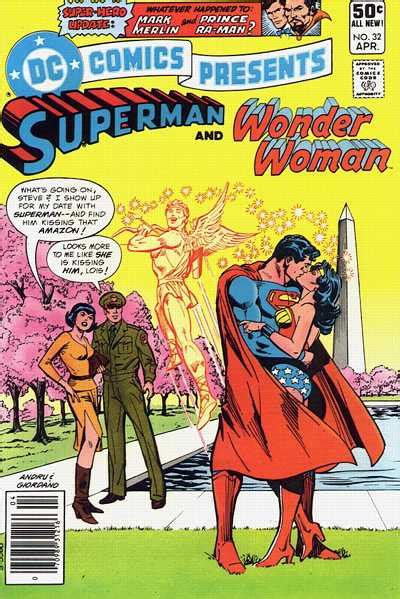 Pop Culture Shop Superman Kissing Wonder Woman Comic Book Vintage