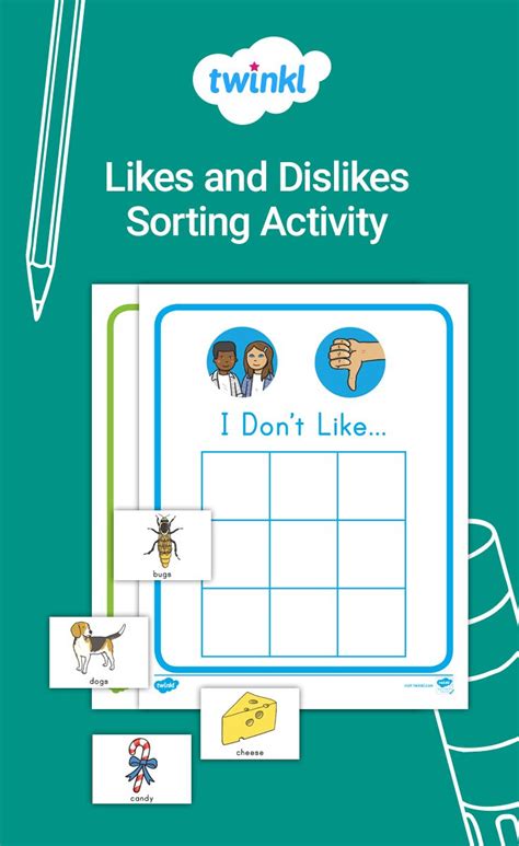 All About Me Likes And Dislikes Sorting Activity Sorting Activities