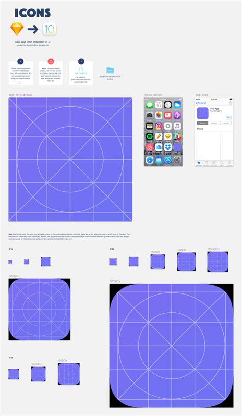 Ios 10 App Icon Template For Sketch Freebie Supply