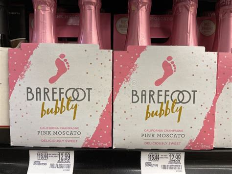 Retail Store Barefoot Wine Bubbly Pink Moscato 4 Pack And Price