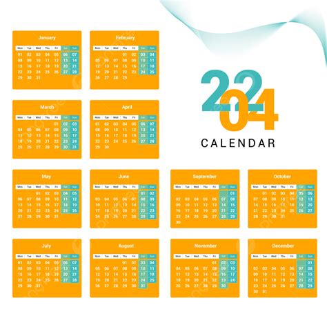 Kalender 2024 Vektor 2024 Kalender Template Kalender Png Dan Vektor