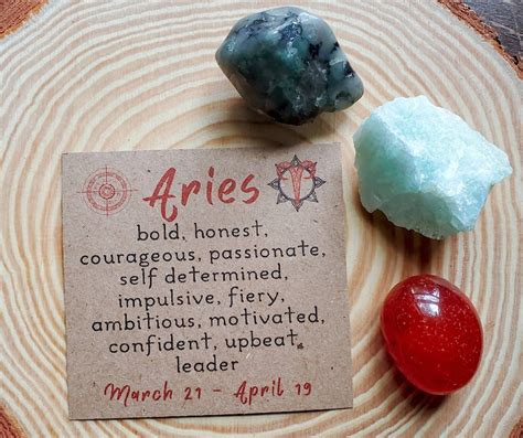 Aries Gemstone Set Aries Crystal Set Zodiac T For Aries Etsy