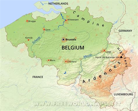 Facts on world and country flags, maps, geography, history, statistics, disasters current events, and international relations. Belgium Physical Map