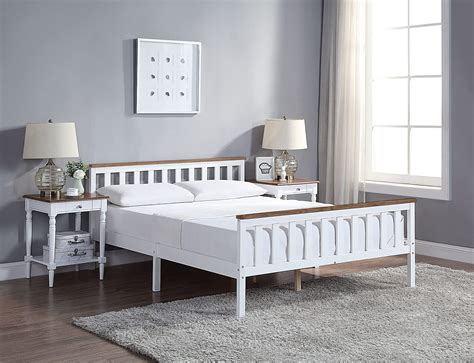 Buy Home Treats White Wooden Pine Shaker Bed Solid Wood Construction