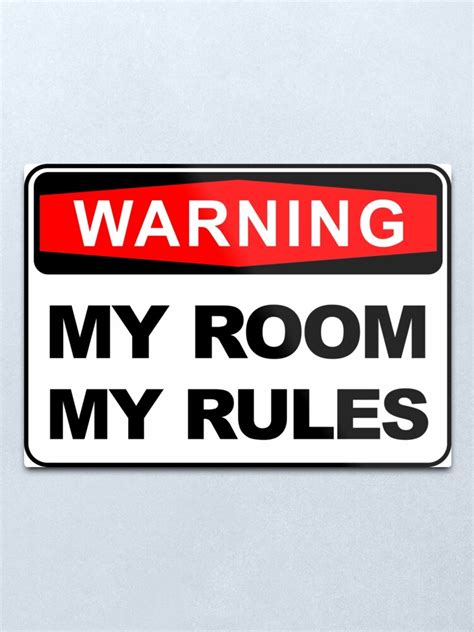 My Room My Rules Room Door Sign Sticker Poster Wall Tapestry