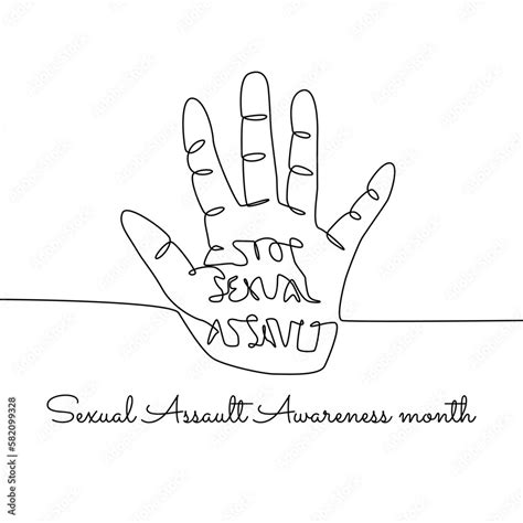Single Line Art Of Sexual Assault Awareness Month Good For Sexual Assault Awareness Month
