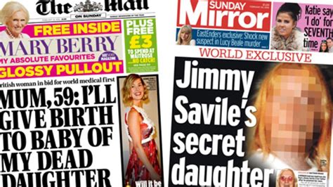 Newspaper Headlines Jimmy Saviles Secret Daughter Body Image