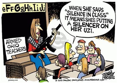 Image Result For Guns For Teacher Funny Political Cartoons Political