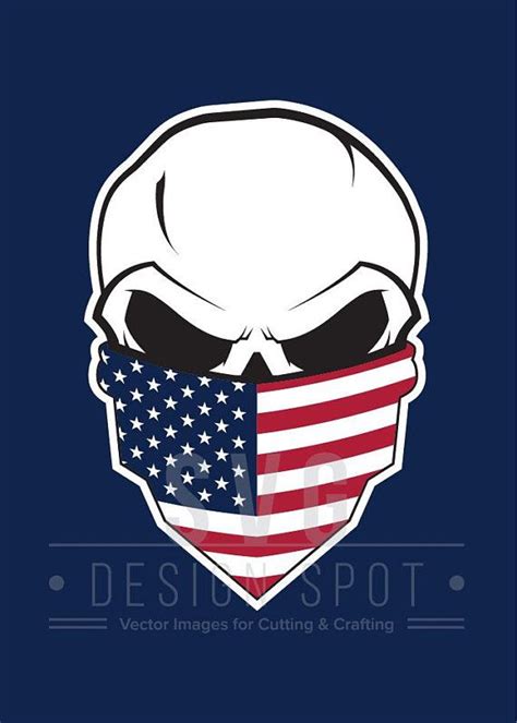 Download Skull American Flag Mask SVG Wall Art Skull Vector Graphic ...
