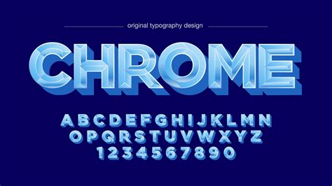 Blue Chrome Metallic Bold Uppercase Font 692760 Vector Art At Vecteezy