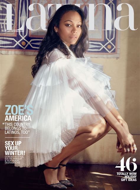 Zoe Saldana Poses For Latina Magazine Talks Nina Biopic