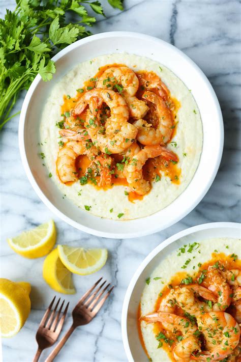 Make sure you have all your ingredients together before you head to the stove since, start to finish, this cooks in mere minutes. Garlic Butter Shrimp and Grits - Damn Delicious