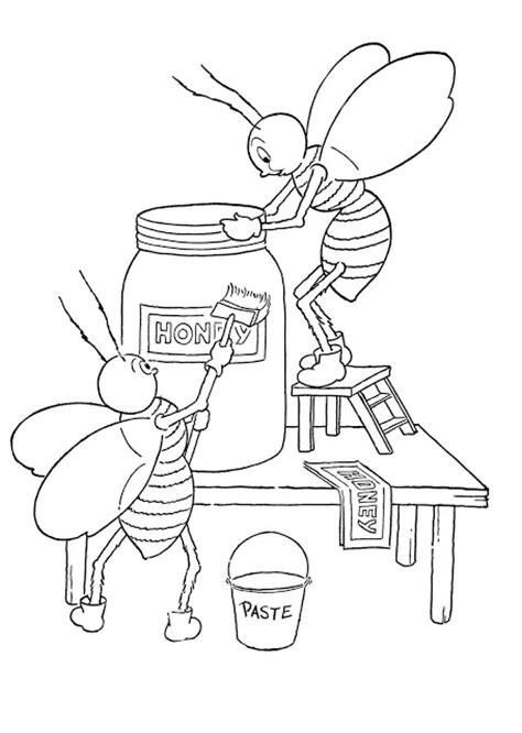 kids printable honey bees coloring page  graphics fairy