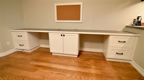 If you are wondering about dimensions to ensure you are comfortable, here are a few guidelines: A Desk Built for Two, Custom Built in Desk - YouTube