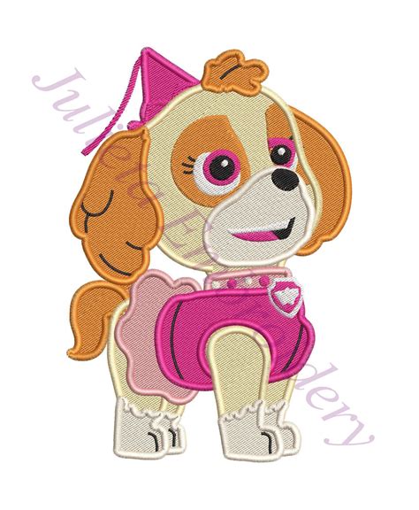 Halloween Paw Patrol Skye Fill Embroidery Design Instant Etsy