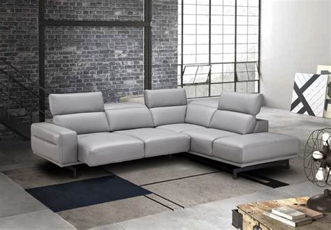 PC Modern Light Gray Italian Top Grain Leather Sofa X Corner Sectional Set Authentic