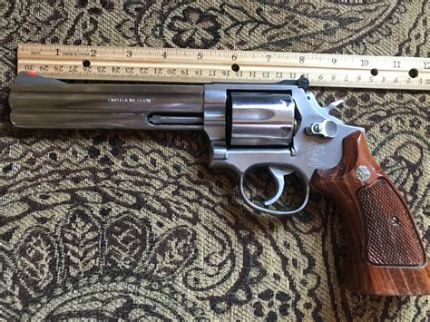 Smith And Wesson Stainless Steel 6 Shot 357 Mag Revolver Wood Grips 6