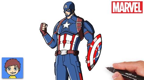How To Draw Captain America Step By Step Marvel Superheroes Drawing