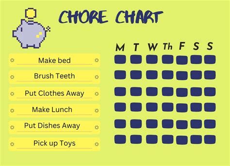 Kids Chore Chart Daily Routine Charts Responsibility Daily Etsy Canada