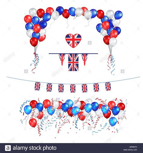 Uk Union Jack Flag Balloons Stock Vector Image And Art Alamy