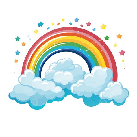 Rainbow With Clouds Rainbow Cloud Weather Png Transparent Image And