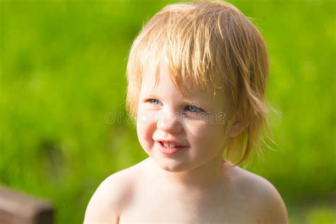 Cute Toddler Girl In Park On Summer Background Stock Image Image Of