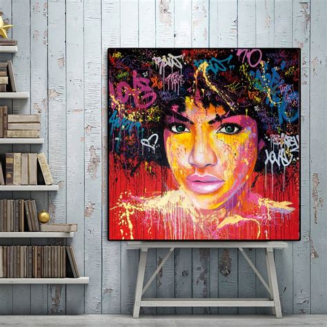 Reliabli Art Portrait Painting Abstract Girl Letters Oil Painting