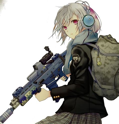 Anime Gun Girl By Kawaiibruh Redbubble