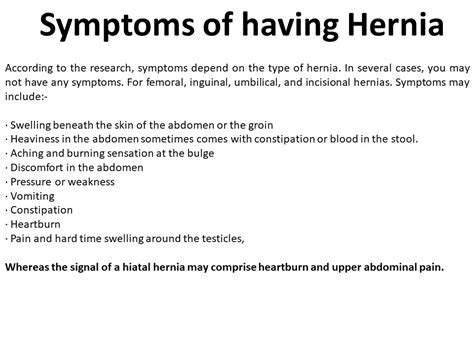 Ppt The Signs And Symptoms Of A Hernia Powerpoint Presentation Free