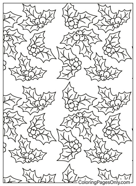 78 Free Printable Christmas Holly Coloring Pages