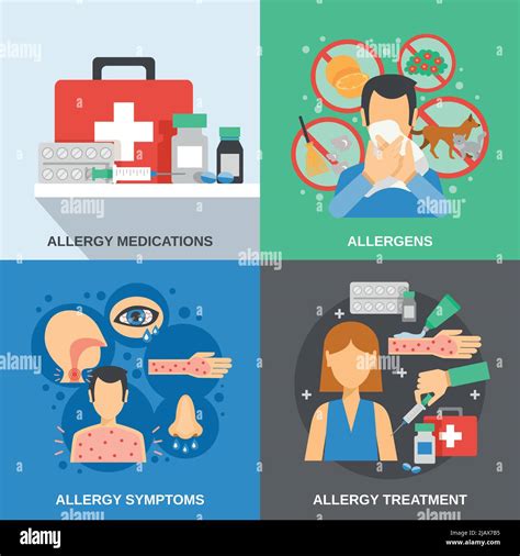 Allergy Design Concept Set With Medications And Symptoms Isolated