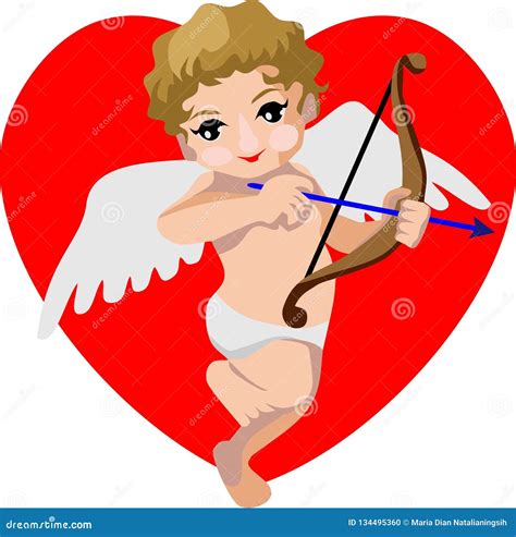 Cupid With Love Valentine Day Stock Illustration Illustration Of Arrow Heart 134495360