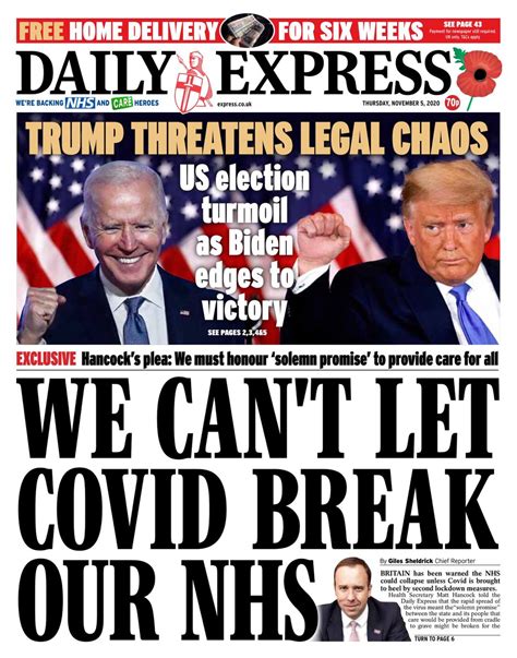 Daily Express Front Page 5th Of November 2020 Tomorrows Papers Today