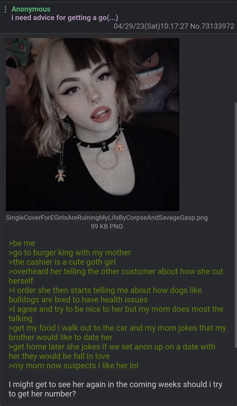 anon wants a goth girl r greentext greentext stories know your meme