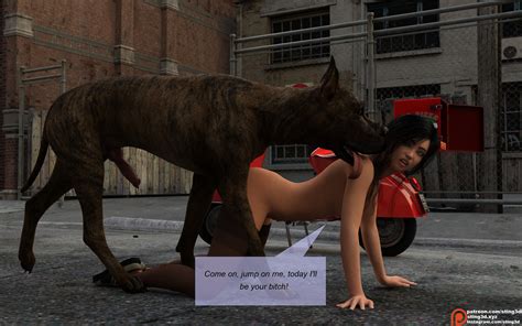 Rule 34 1animal 1girls 3d All Fours Black Hair Canine Canine Penis