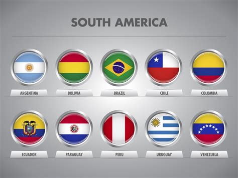 Premium Vector Latin America Countries Flags South American Nations
