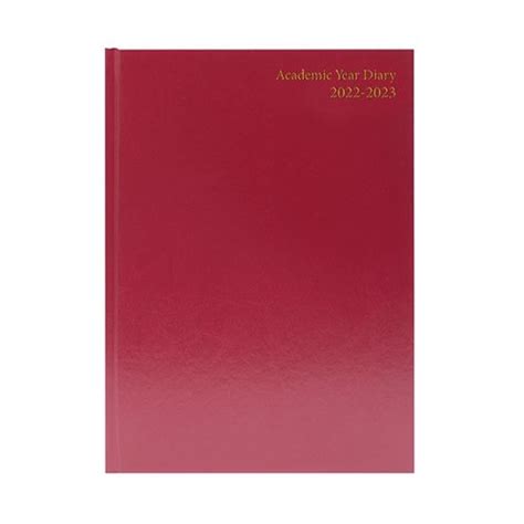 Academic Diary Day Per Page A4 Burgundy 2022-2023 KF1A4ABG22 - Office