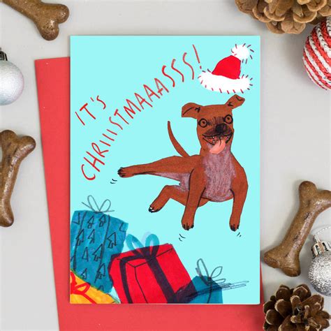 Funny Dog Christmas Card Its Christmas Card By Jo Clark Design